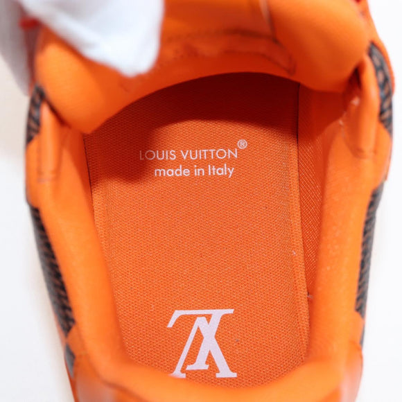 LOUIS VUITTON Damier Pop LV Trainer Shoes 24 Orange 1ACN5S LV Auth BA15776M