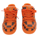 LOUIS VUITTON Damier Pop LV Trainer Shoes 24 Orange 1ACN5S LV Auth BA15776M-2