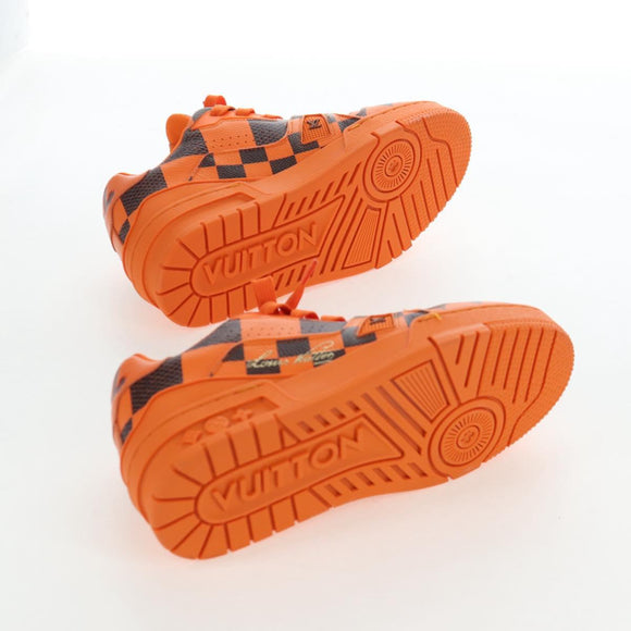 LOUIS VUITTON Damier Pop LV Trainer Shoes 24 Orange 1ACN5S LV Auth BA15776M