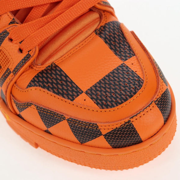 LOUIS VUITTON Damier Pop LV Trainer Shoes 24 Orange 1ACN5S LV Auth BA15776M