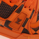 LOUIS VUITTON Damier Pop LV Trainer Shoes 24 Orange 1ACN5S LV Auth BA15776M-8