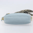 Miu Miu Madras Shoulder Bag Leather Light Blue Gold Auth BA15779-5