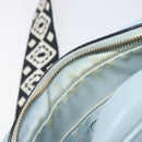 Miu Miu Madras Shoulder Bag Leather Light Blue Gold Auth BA15779-22