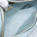 Miu Miu Madras Shoulder Bag Leather Light Blue Gold Auth BA15779-10