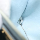 Miu Miu Madras Shoulder Bag Leather Light Blue Gold Auth BA15779-11