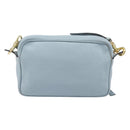 Miu Miu Madras Shoulder Bag Leather Light Blue Gold Auth BA15779-2