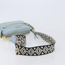 Miu Miu Madras Shoulder Bag Leather Light Blue Gold Auth BA15779-7