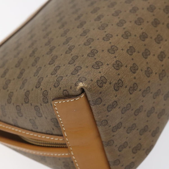 GUCCI Micro GG Supreme Clutch Bag PVC Beige Gold 014 58 0198 Auth BA1579