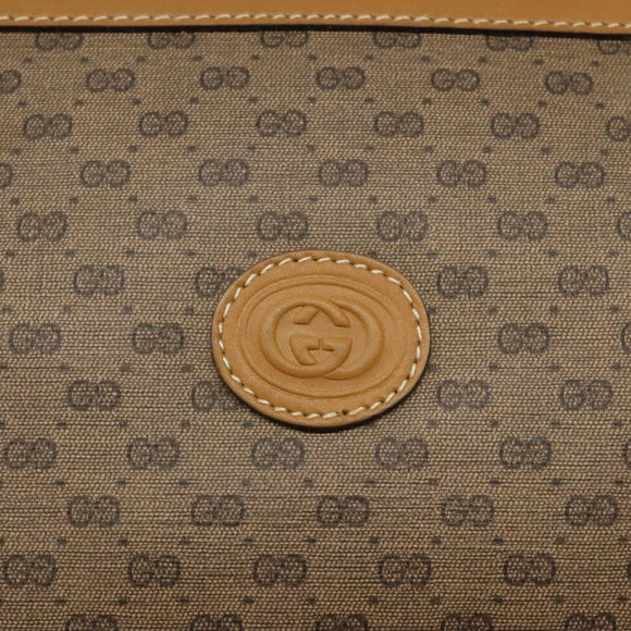 GUCCI Micro GG Supreme Clutch Bag PVC Beige Gold 014 58 0198 Auth BA1579