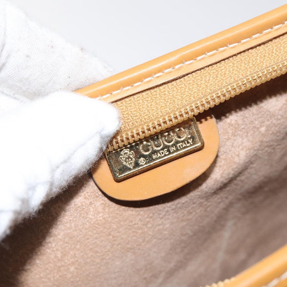 GUCCI Micro GG Supreme Clutch Bag PVC Beige Gold 014 58 0198 Auth BA1579