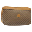 GUCCI Micro GG Supreme Clutch Bag PVC Beige Gold 014 58 0198 Auth BA1579-1