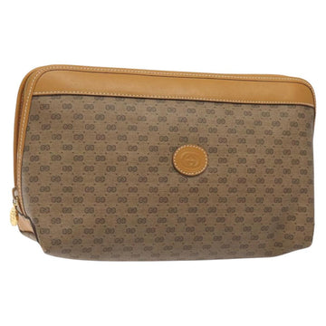 GUCCI Micro GG Supreme Clutch Bag PVC Beige Gold 014 58 0198 Auth BA1579