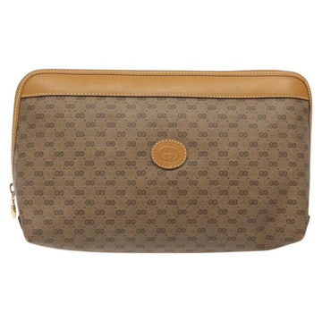 GUCCI Micro GG Supreme Clutch Bag PVC Beige Gold 014 58 0198 Auth BA1579 - 0