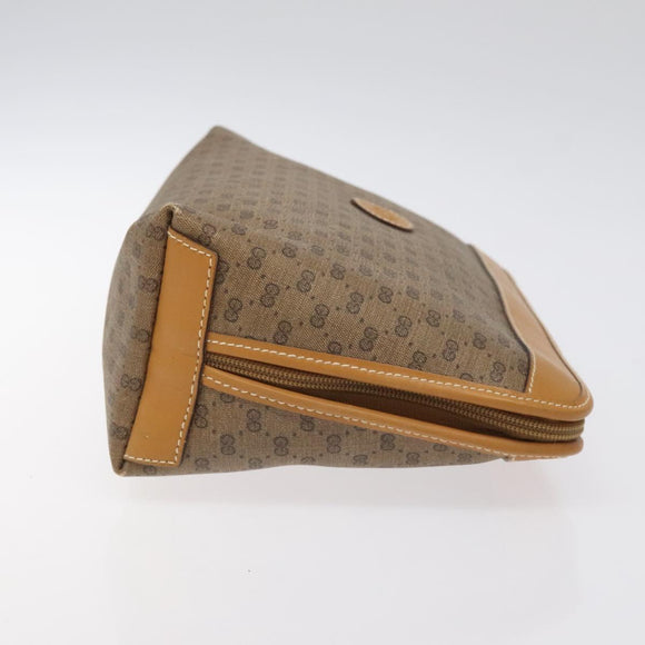 GUCCI Micro GG Supreme Clutch Bag PVC Beige Gold 014 58 0198 Auth BA1579