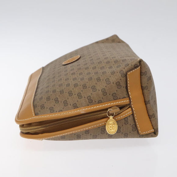 GUCCI Micro GG Supreme Clutch Bag PVC Beige Gold 014 58 0198 Auth BA1579