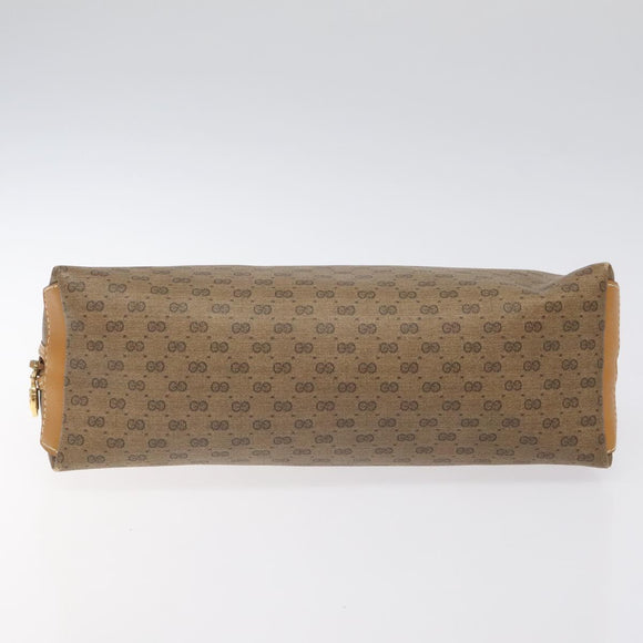 GUCCI Micro GG Supreme Clutch Bag PVC Beige Gold 014 58 0198 Auth BA1579