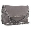 Stella MacCartney Falabella Chain Bag Polyester Gray Silver 364519 Auth BA15790A-1