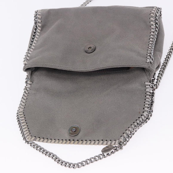 Stella MacCartney Falabella Chain Bag Polyester Gray Silver 364519 Auth BA15790A
