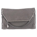 Stella MacCartney Falabella Chain Bag Polyester Gray Silver 364519 Auth BA15790A-2