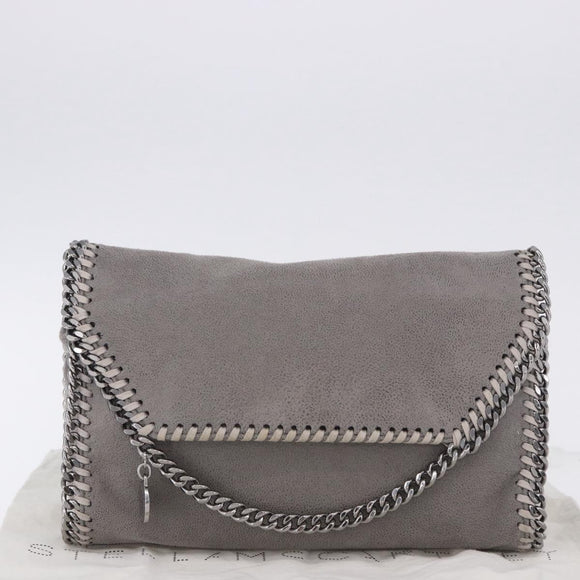 Stella MacCartney Falabella Chain Bag Polyester Gray Silver 364519 Auth BA15790A