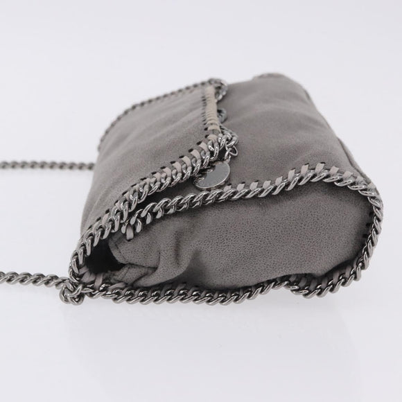 Stella MacCartney Falabella Chain Bag Polyester Gray Silver 364519 Auth BA15790A