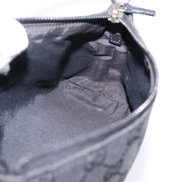 GUCCI GG Canvas Hand Bag Black Silver 103399 Auth BA15792V