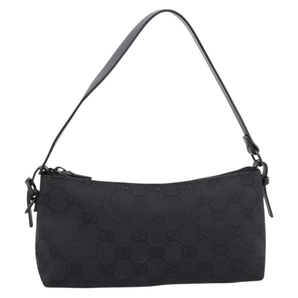 GUCCI GG Canvas Hand Bag Black Silver 103399 Auth BA15792V