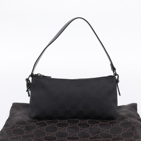 GUCCI GG Canvas Hand Bag Black Silver 103399 Auth BA15792V