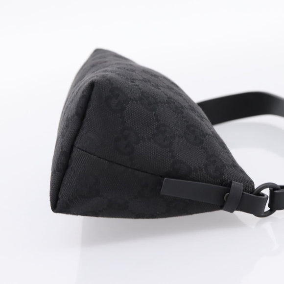 GUCCI GG Canvas Hand Bag Black Silver 103399 Auth BA15792V