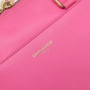 SAINT LAURENT Baby Duffel Hand Bag Leather 2way Pink Gold Auth BA15793V-20
