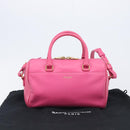 SAINT LAURENT Baby Duffel Hand Bag Leather 2way Pink Gold Auth BA15793V-12