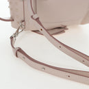 TOD'S Wave Line Backpack Leather Pink Silver Auth BA15794A-11