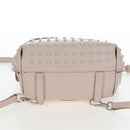 TOD'S Wave Line Backpack Leather Pink Silver Auth BA15794A-13