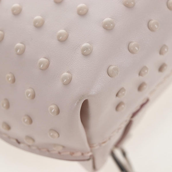 TOD'S Wave Line Backpack Leather Pink Silver Auth BA15794A