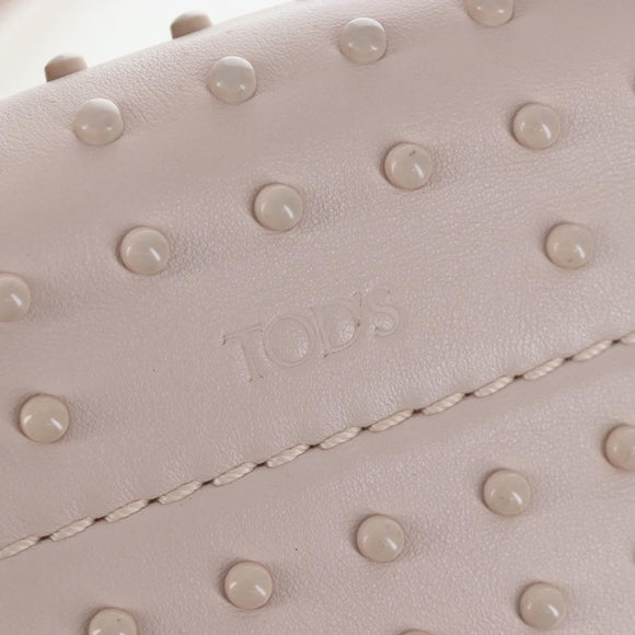 TOD'S Wave Line Backpack Leather Pink Silver Auth BA15794A