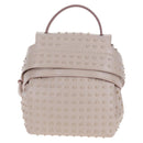TOD'S Wave Line Backpack Leather Pink Silver Auth BA15794A-2