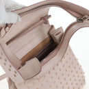 TOD'S Wave Line Backpack Leather Pink Silver Auth BA15794A-22