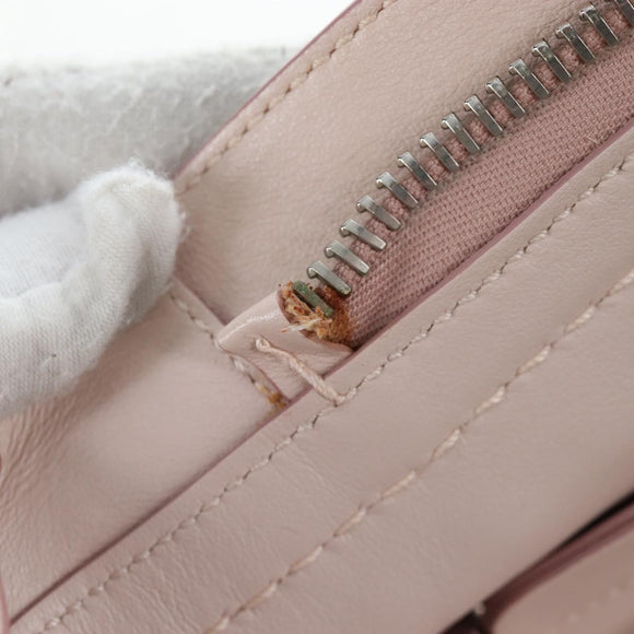 TOD'S Wave Line Backpack Leather Pink Silver Auth BA15794A