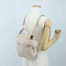 TOD'S Wave Line Backpack Leather Pink Silver Auth BA15794A-32
