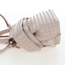 TOD'S Wave Line Backpack Leather Pink Silver Auth BA15794A-5
