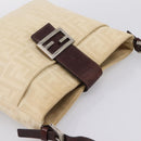 FENDI Zucca Canvas Mamma Baguette Tote Bag Beige Silver Auth BA15795A-6
