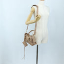 BALENCIAGA Classic Metal Edge City Leather 2way Beige Gold 390160 Auth BA15796M-30