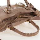 BALENCIAGA Classic Metal Edge City Leather 2way Beige Gold 390160 Auth BA15796M-6