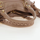 BALENCIAGA Classic Metal Edge City Leather 2way Beige Gold 390160 Auth BA15796M-8