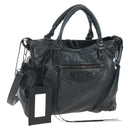 BALENCIAGA Classic Vero Hand Bag Leather 2way Black 235216 Auth BA15797V-1
