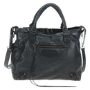 BALENCIAGA Classic Vero Hand Bag Leather 2way Black 235216 Auth BA15797V-13