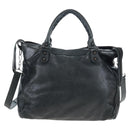 BALENCIAGA Classic Vero Hand Bag Leather 2way Black 235216 Auth BA15797V-2