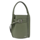 CELINE Big Bag Bucket Hand Bag Leather 2way Green Silver Auth BA15799V-1