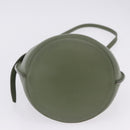 CELINE Big Bag Bucket Hand Bag Leather 2way Green Silver Auth BA15799V-5