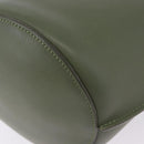 CELINE Big Bag Bucket Hand Bag Leather 2way Green Silver Auth BA15799V-19